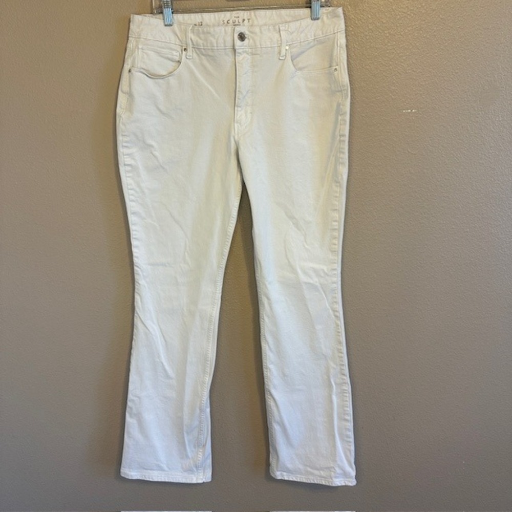 White House Black Market Stone White The Sculpt Bootcut High Rise Curvy Jeans 12